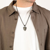 Men's Shield Pendant in Black Ion Plated Stainless Steel