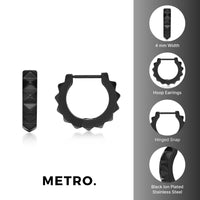 Men's Hoop Earring in Black Ion Plated Stainless Steel