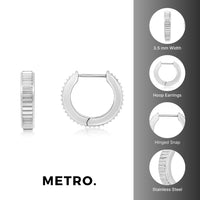 Ridged Hoop Earring in Stainless Steel