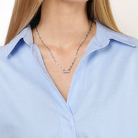 Lab Grown Diamoind Carabiner Paperclip Necklace