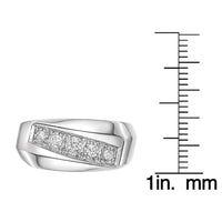 Men's Lab Grown Diamond Ring in Sterling Silver (1/4 ct. tw.)