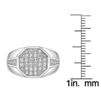 Men's Lab Grown Diamond Ring in Sterling Silver (3/4 ct. tw.)