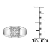 Men's Lab Grown Diamond Ring in Sterling Silver (3/4 ct. tw.)