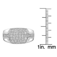 Pavé Square Ring in Sterling Silver