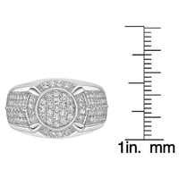 Pavé Halo Ring in Sterling Silver