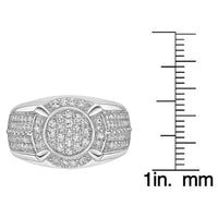 Pavé Halo Ring in Sterling Silver