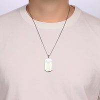 Texas Flag Dog Tag in Steel High Polish Stainless Steel