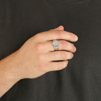 Men's Lab Grown Diamond Ring in Sterling Silver (3/4 ct. tw.)