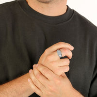 Men's Lab Grown Diamond Ring in Sterling Silver (3/4 ct. tw.)