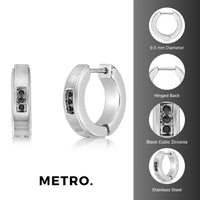 Channel Set Hoop Earring in Stainless Steel