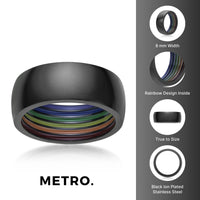 Rainbow Ring in Black Ion Plated Stainless Steel