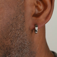 Channel Set Hoop Earring in Stainless Steel