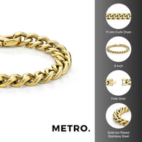 Thick Bracelet in Gold Ion Plated Stainless Steel