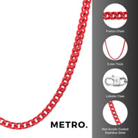 Medium Chain in Red Acrylic Coated Stainless Steel