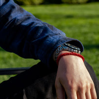 Medium Bracelet in Red Acrylic Coated Stainless Steel