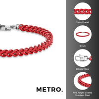 Medium Bracelet in Red Acrylic Coated Stainless Steel
