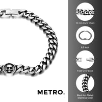 Skull Bracelet in Black Finish Stainless Steel