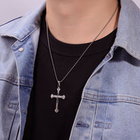 Budded Cross Pendant in Stainless Steel