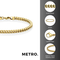 Thin Bracelet in Gold Ion Plated Stainless Steel