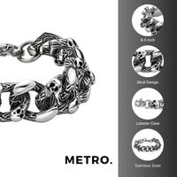 Chunky Skull Bracelet in Stainless Steel