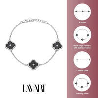 Flora Halo Three-Station Flower Bracelet