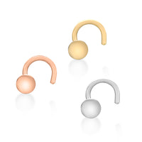 14K Gold Screw Astral Nose Ring Set - 22G