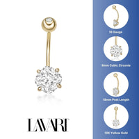 Solitaire Belly Ring - 16G