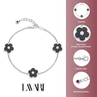 Adjustable Flower Station Bracelet in Sterling Silver