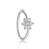 14K Gold 0.07 Carat Lab Grown Diamond Nose Hoop - 20G
