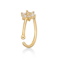 14K Gold 0.07 Carat Lab Grown Diamond Nose Hoop - 20G