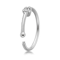 14K Gold 0.01 Carat Lab Grown Diamond Nose Hoop - 20G