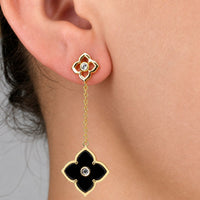 Flora Grand Double Flower Drop Earrings