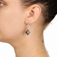 Flora Grand Triple Flower Cubic Zirconia Drop Earrings