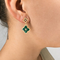Flora Classic Double Flower Drop Earrings