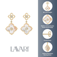 Flora Classic Double Flower Drop Earrings