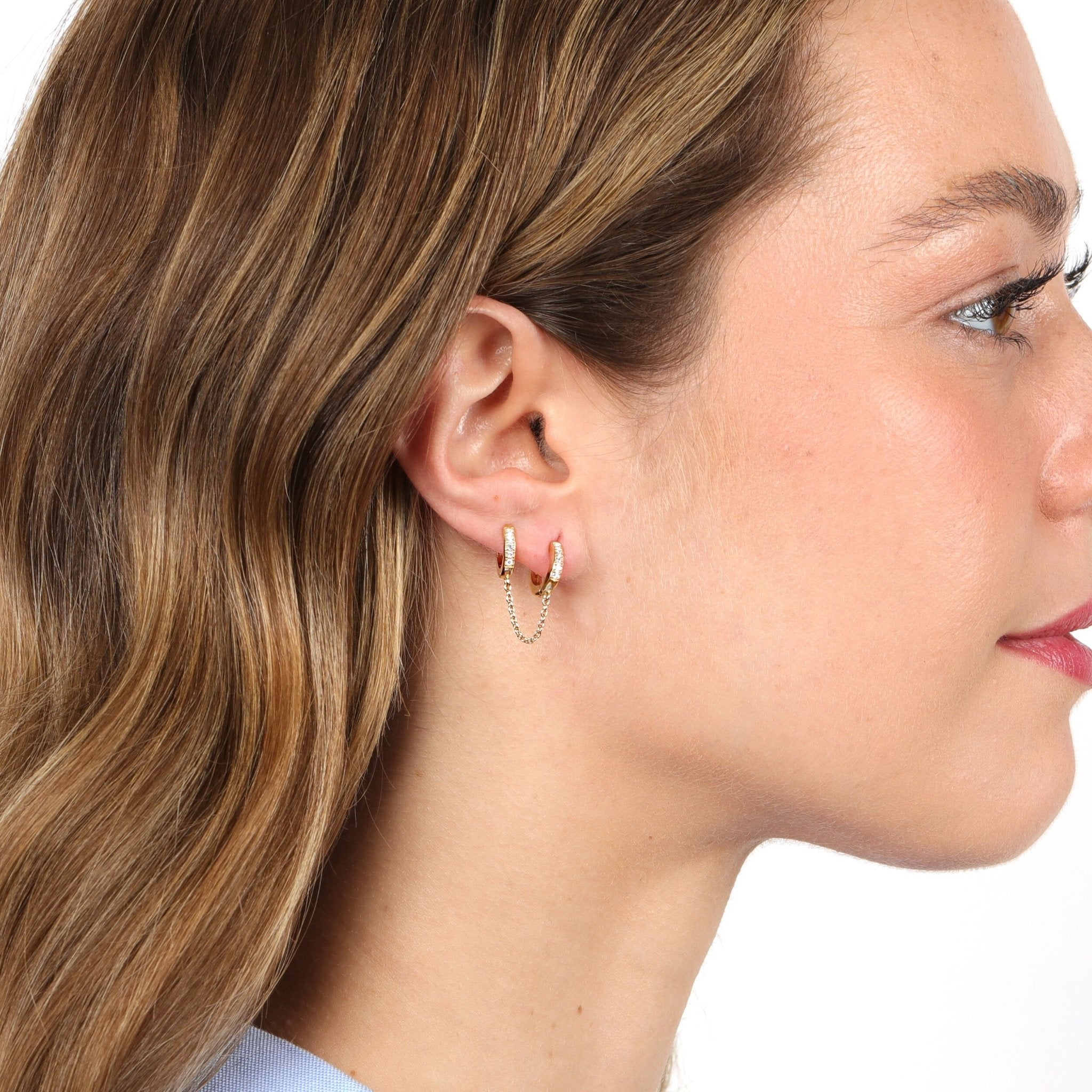 Chain Double Huggie Earring