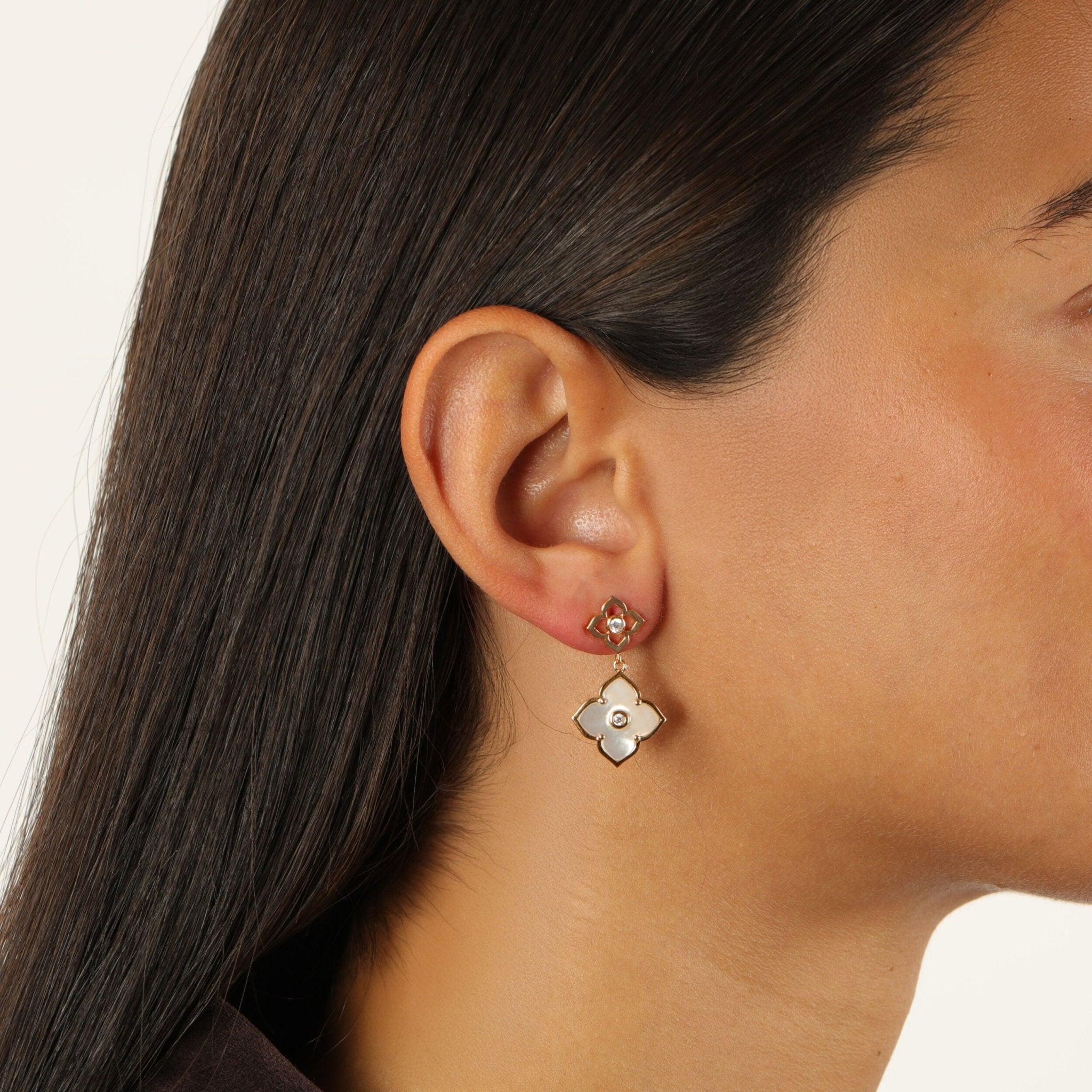 Flora Classic Double Flower Drop Earrings