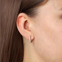 0.25 Carat Lab Grown Diamond Hinged Hoop Earrings in 925 Sterling Silver (G-H, VS2-SI1)