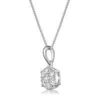 0.33 Carat Lab Grown Diamond Round Pendant Necklace for Women in 10k White Gold on 18 Inch Chain (G-H, VS2-SI1) Spring Ring 