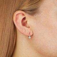 0.50 Carat Lab Grown Diamond Dangle Earrings for Women in 14k White Gold (G-H, VS2-SI1) Lever Back 