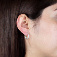 0.66 Carat Lab Grown Diamond Hinged Hoop Earrings in 925 Sterling Silver (G-H, VS2-SI1)