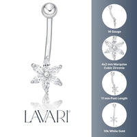 Flower Belly Ring - 16G