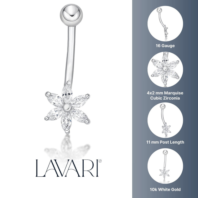 Flower Belly Ring - 16G