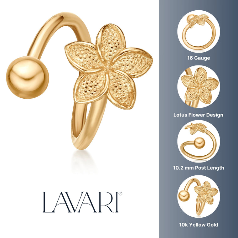 Lotus Belly Ring - 16G