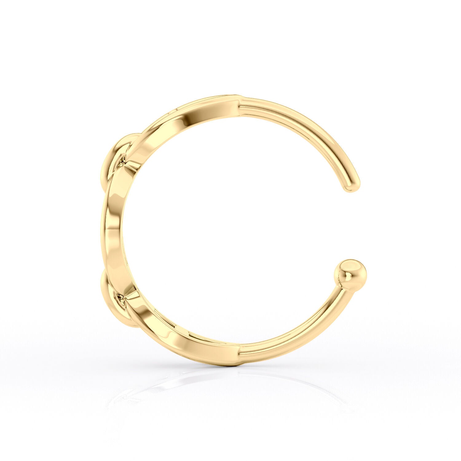10K Link Open Hoop Nose Ring - 20G