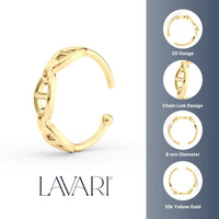 10K Link Open Hoop Nose Ring - 20G