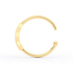 10K Hoenycomb CZ Open Hoop Nose Ring - 20G