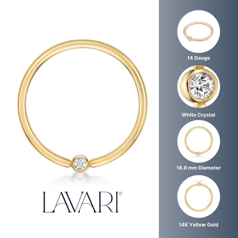 Swarovski Crystal Captive Bead Nipple Hoop - 14G