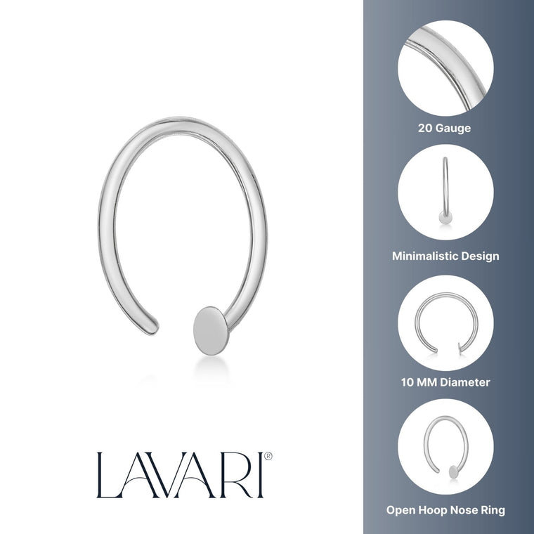 14K Open Hoop Nose Ring - 20G