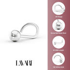 14K Ball Curved Nose Ring - 20G